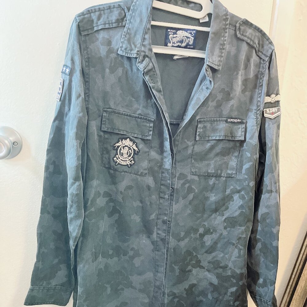Superdry longline button up tunic/shirt